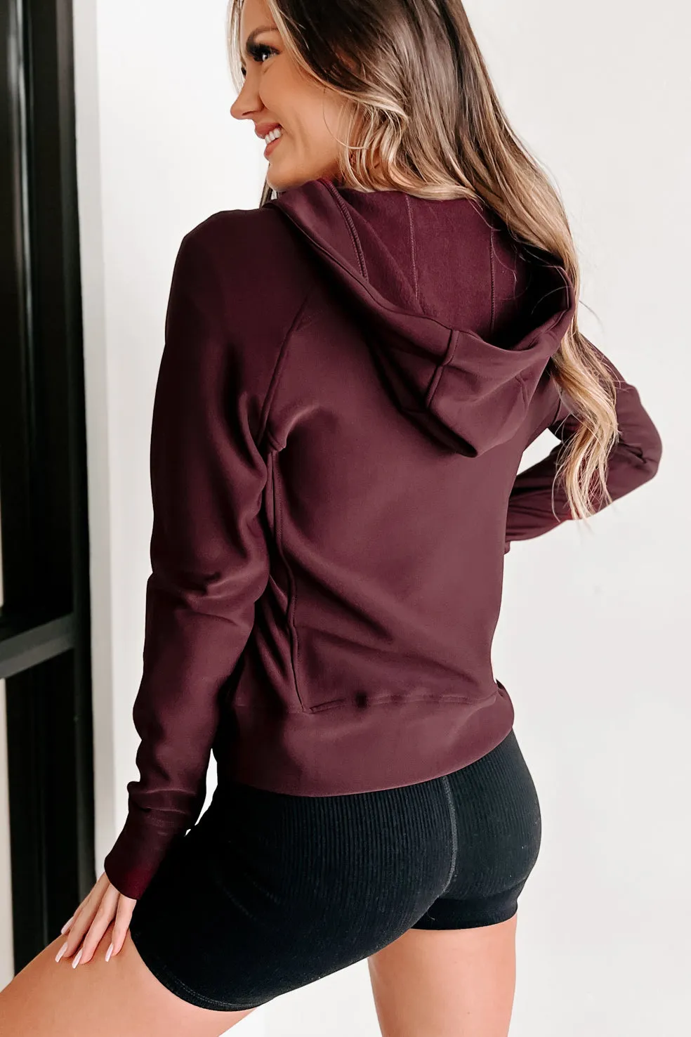 Burgundy What To Say Zip Up Hoodie