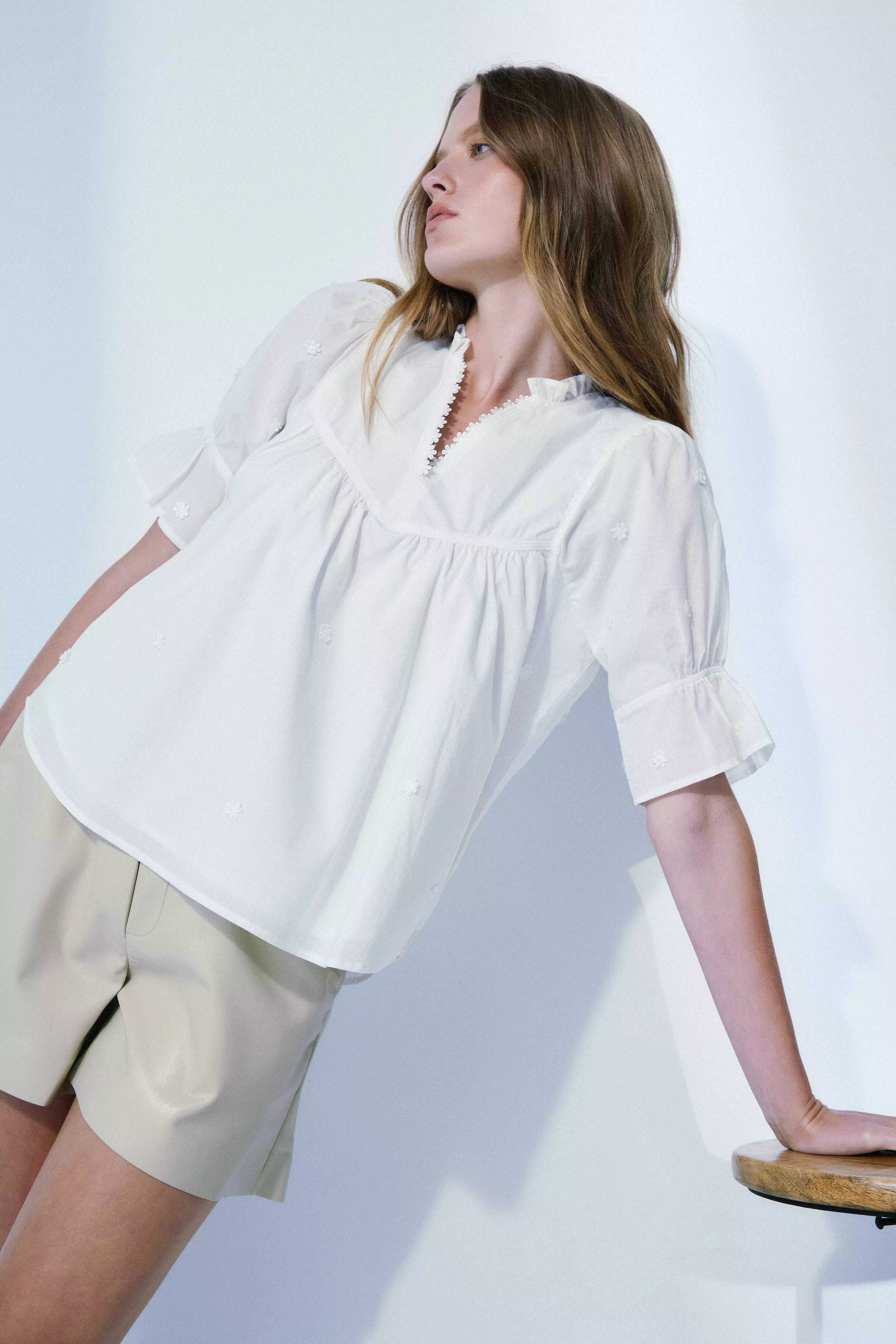 Candice blouse - off white, Melissa Nepton, floral embroidered