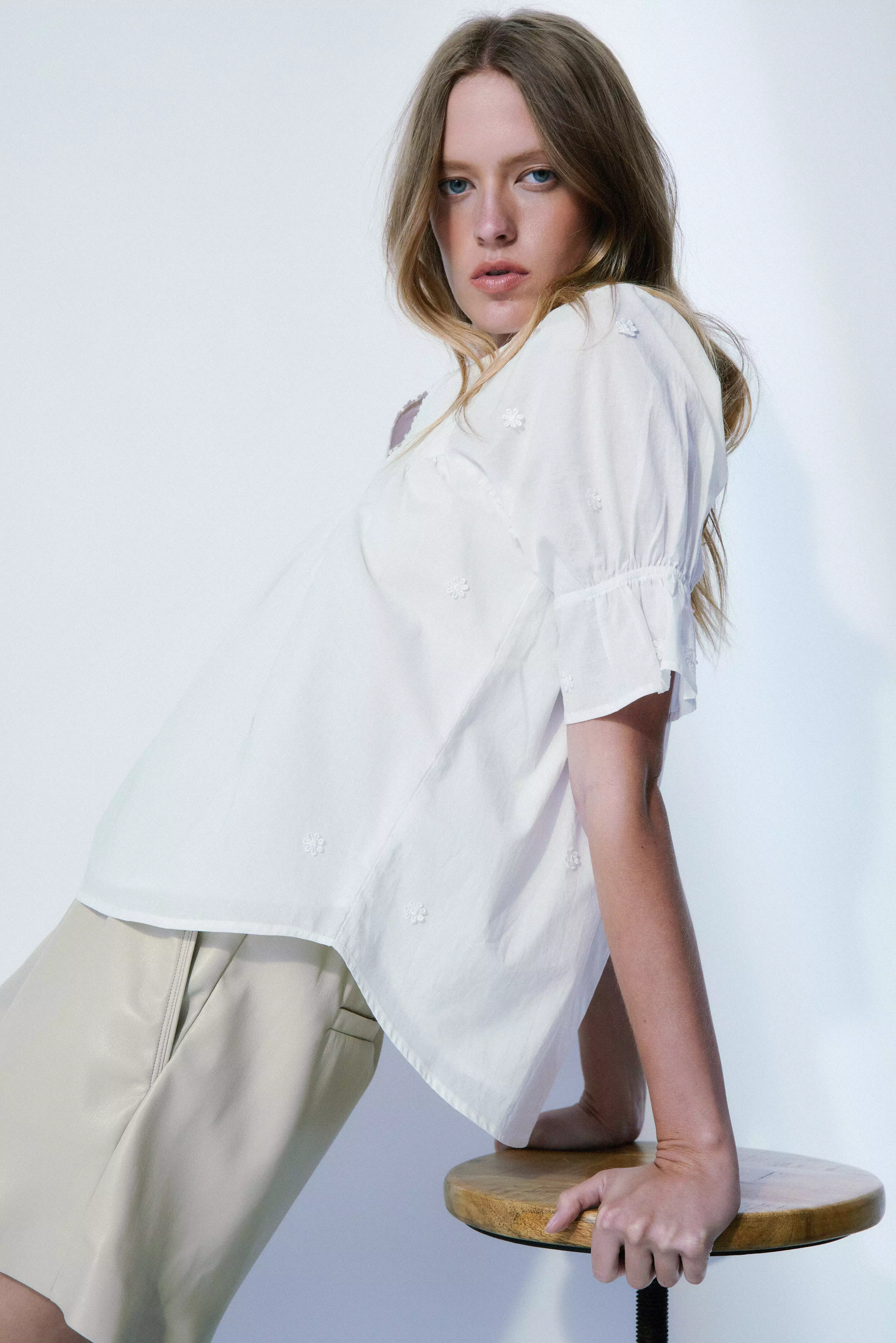 Candice blouse - off white, Melissa Nepton, floral embroidered