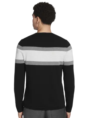 Chest Stripe Crewneck Sweater in Slim Fit Design