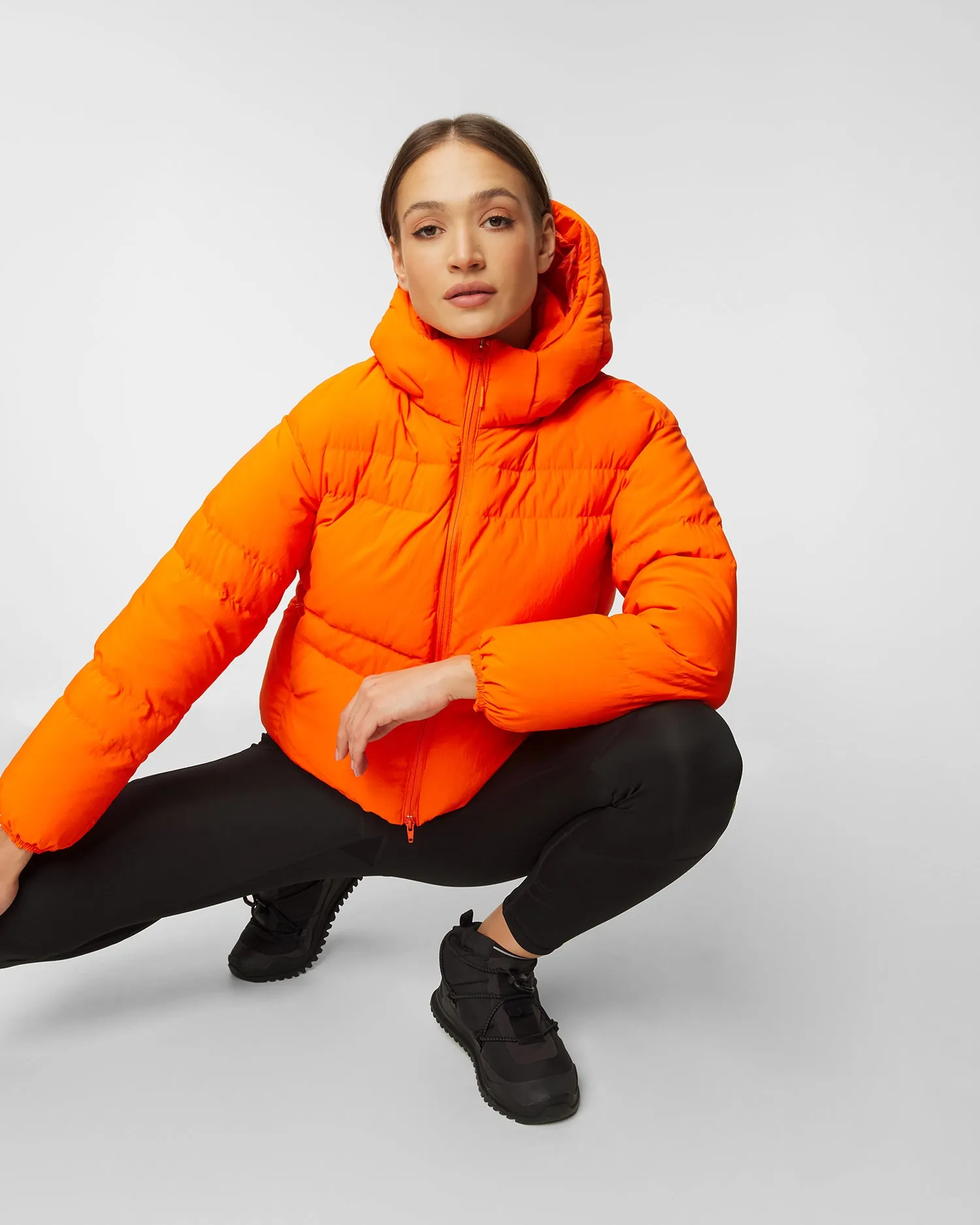 Classic Puffy Down Orange Jacket HS7452