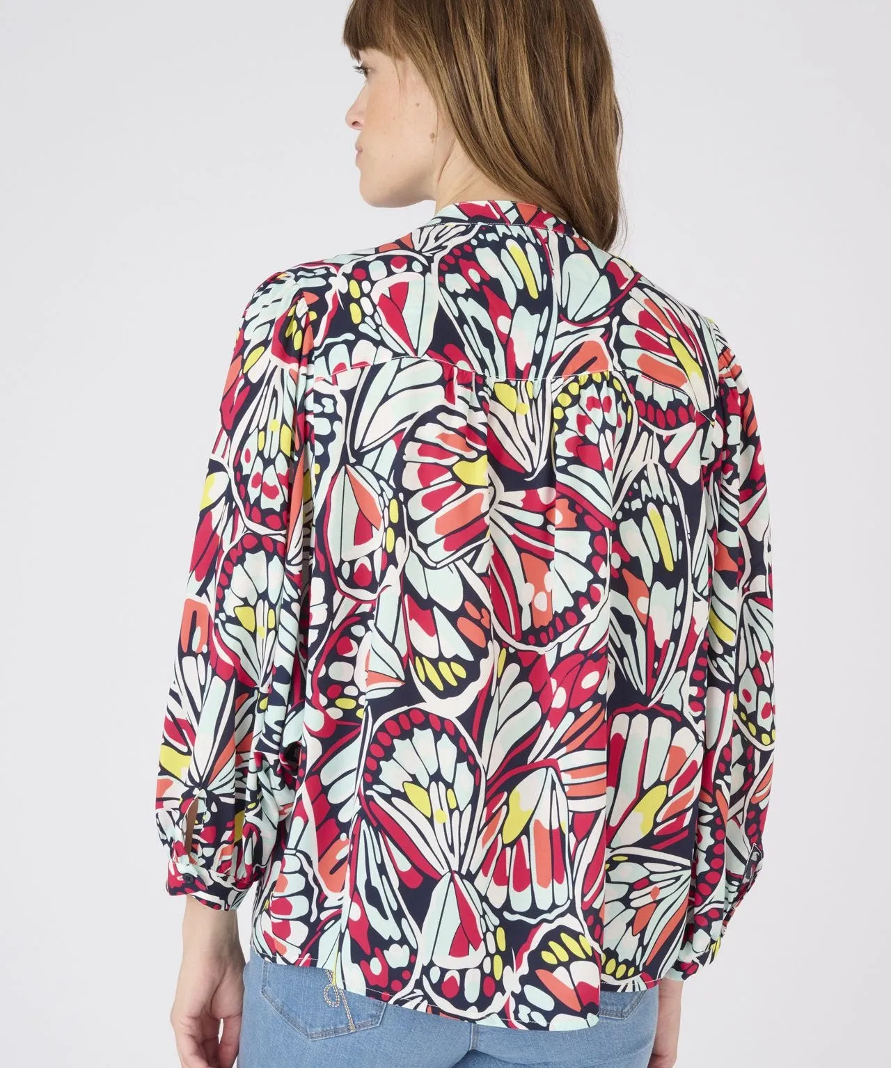 Climatyl Balloon Sleeve Patterned Blouse