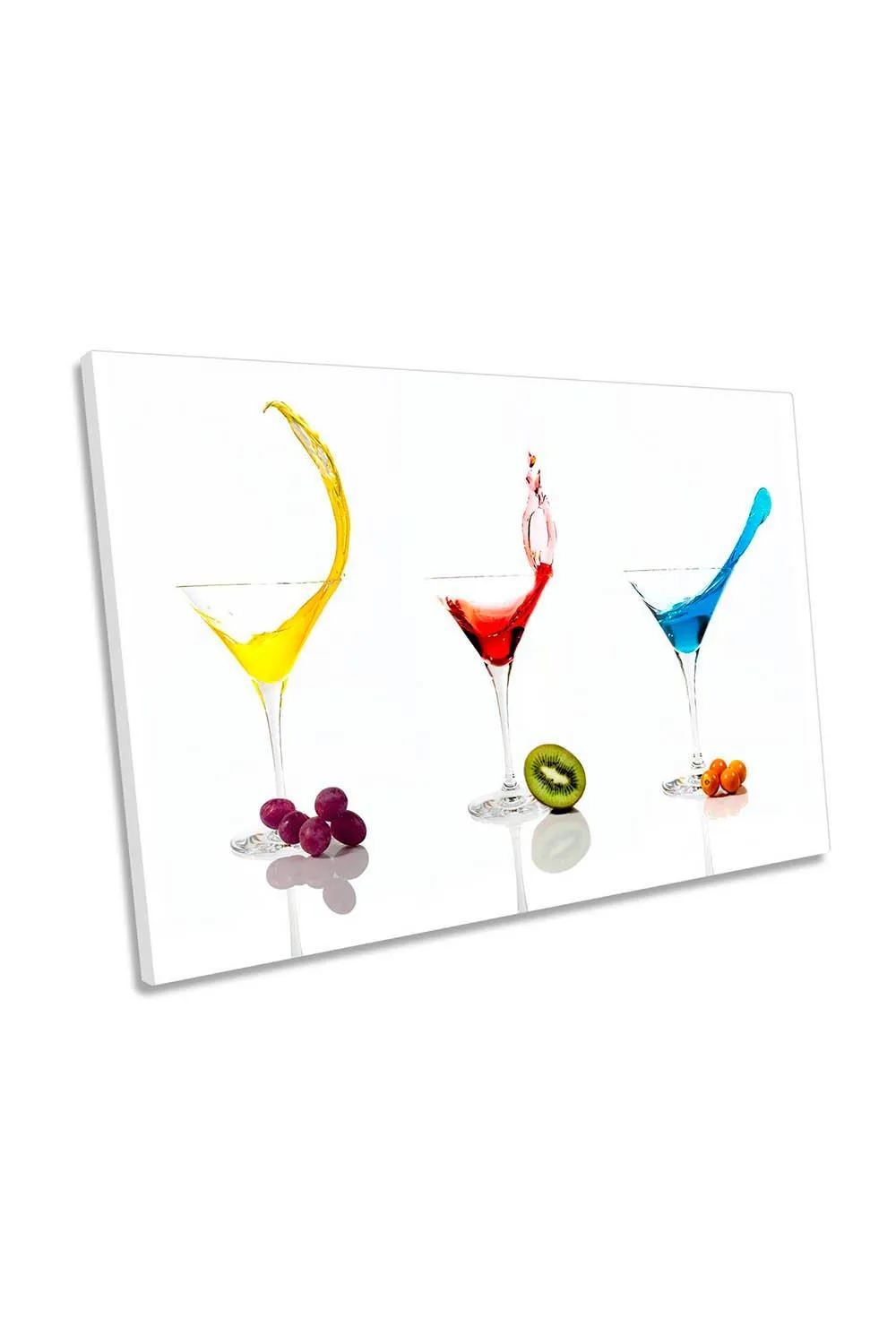 Cocktails and Fruit Glasses Kitchen Canvas Wall Art Print