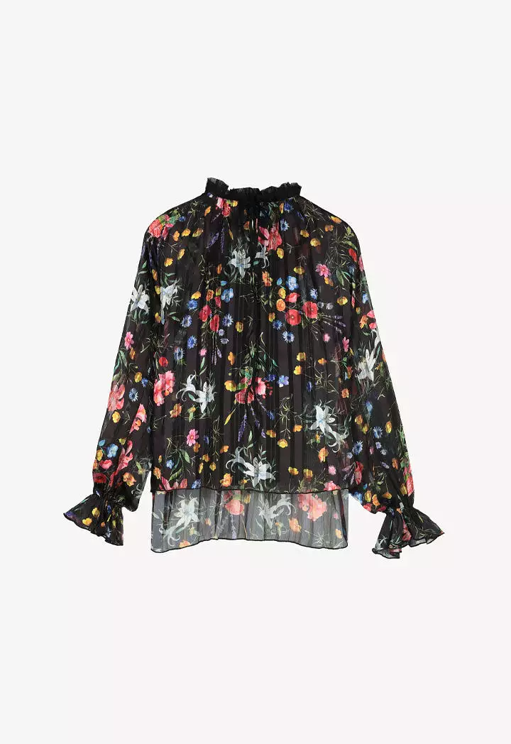 Colorful Flower Print Blouse