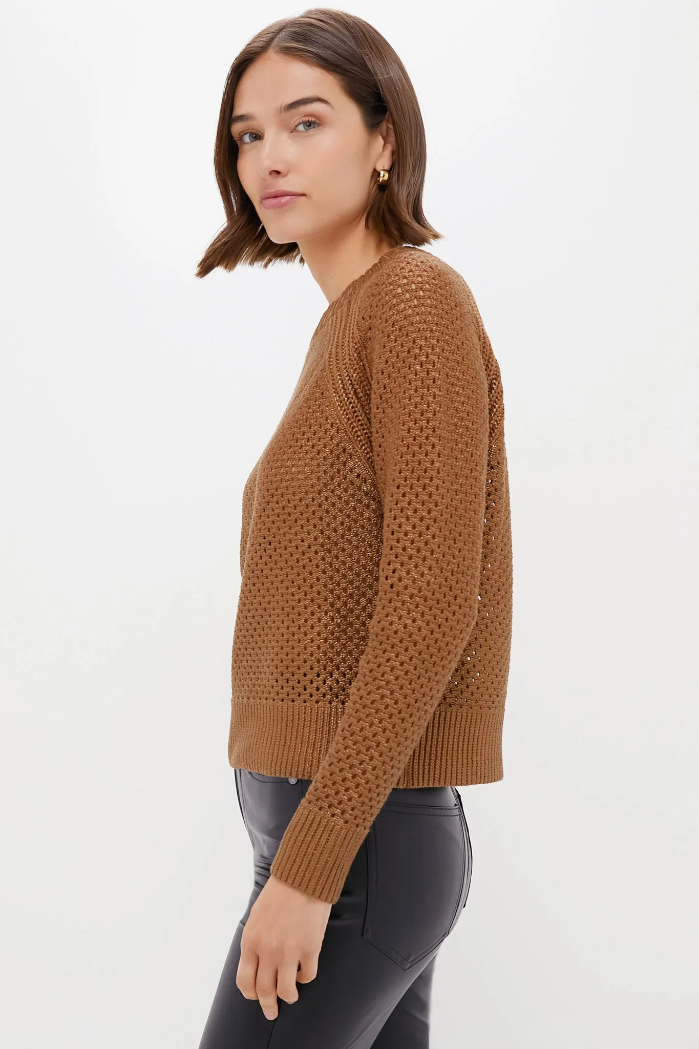 Copper Crochet Aspen Crewneck Sweater