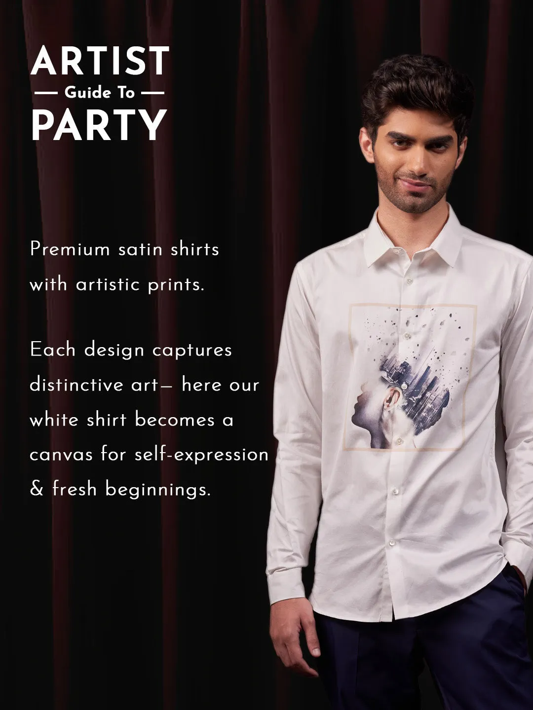 Cotton Party Shirt with Placement Print - Oneness