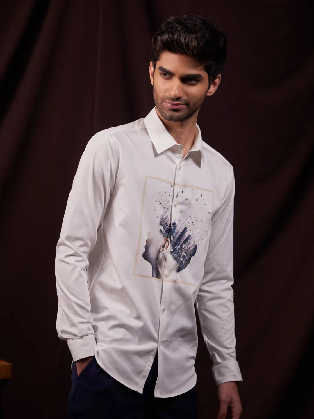 Cotton Party Shirt with Placement Print - Oneness