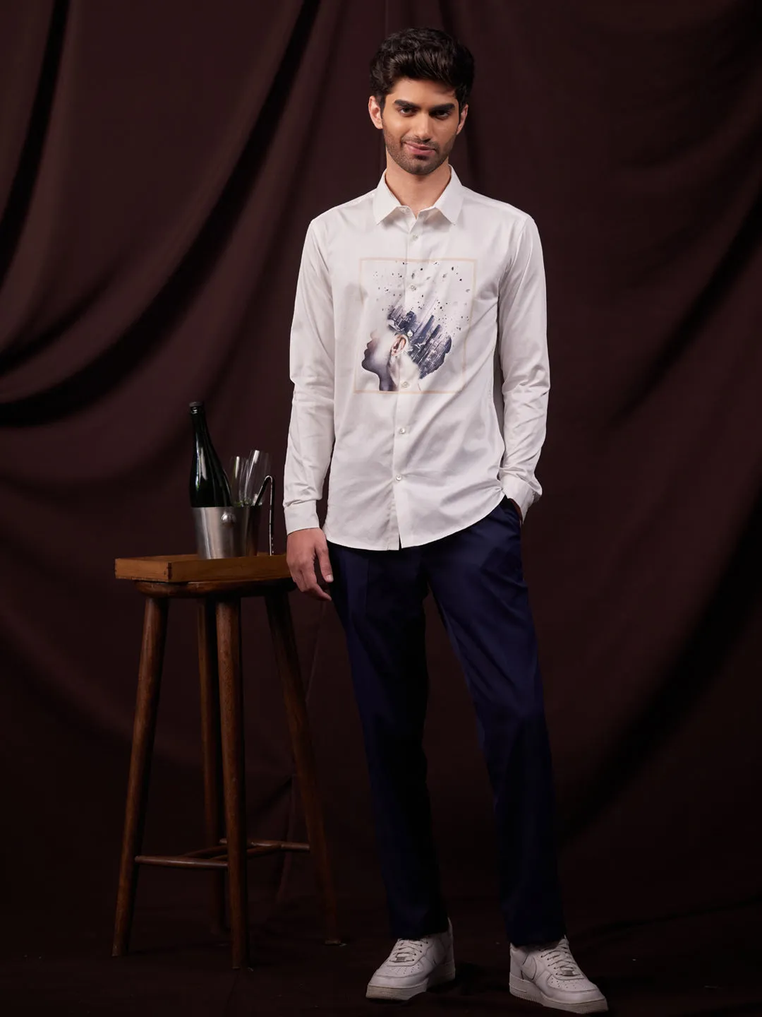 Cotton Party Shirt with Placement Print - Oneness