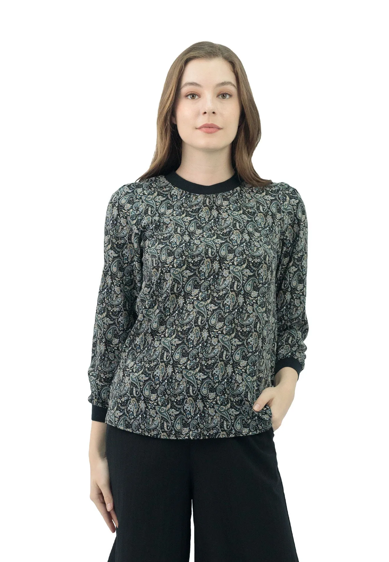 Daisy Voir Blouse Modern Paisley Print