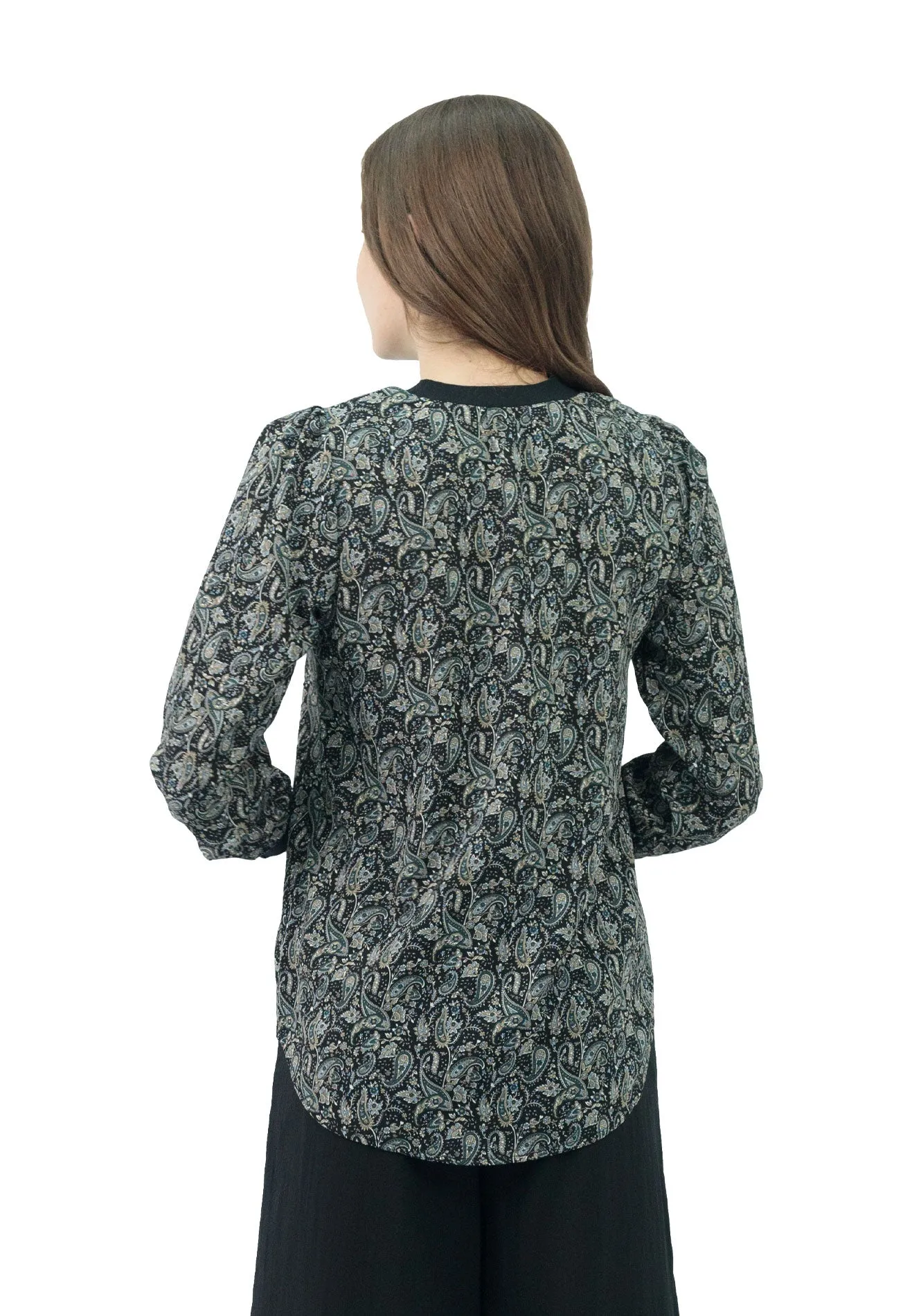 Daisy Voir Blouse Modern Paisley Print