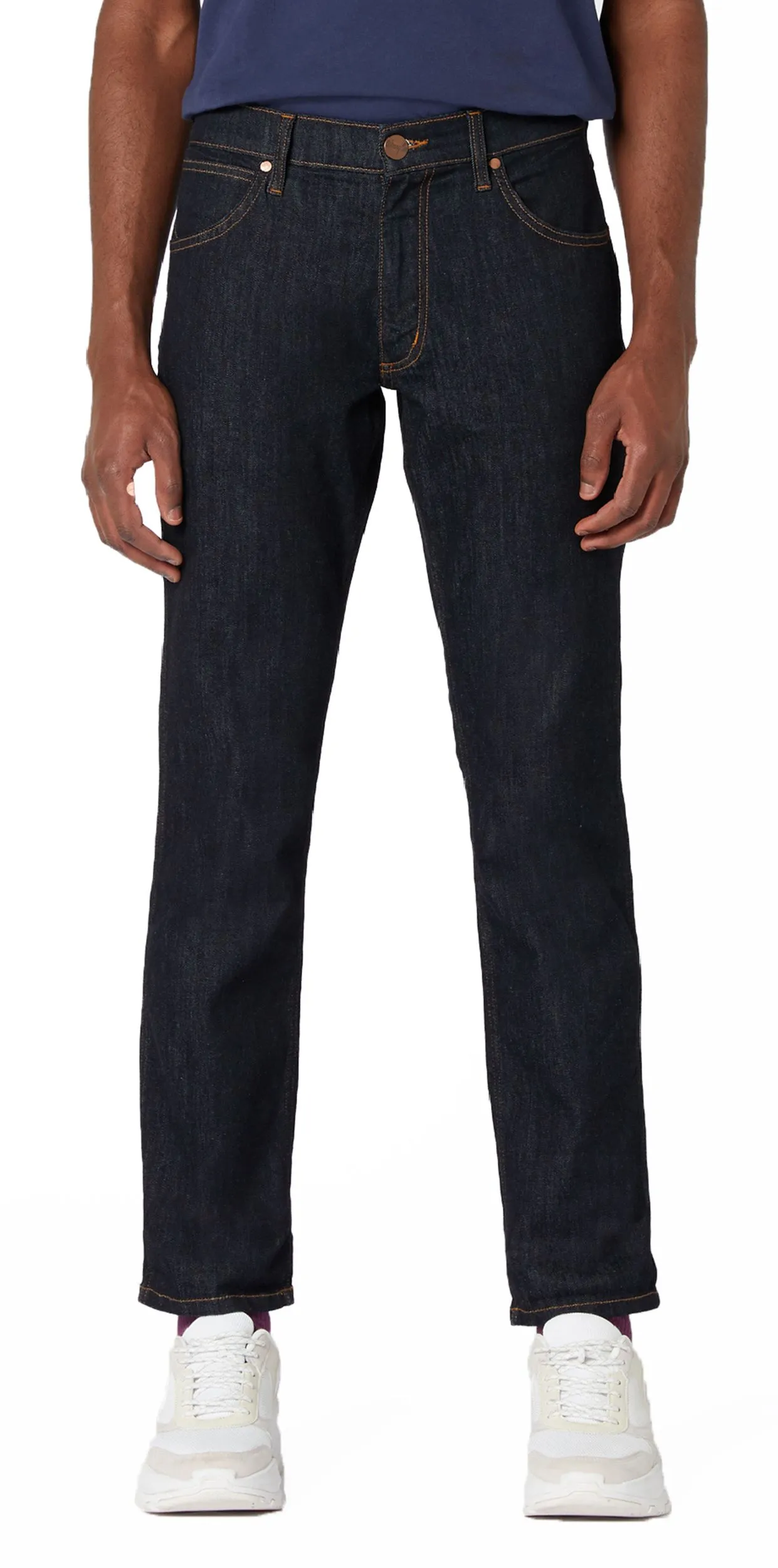 Dark Rinse Wrangler Greensboro Stretch Denim Jeans