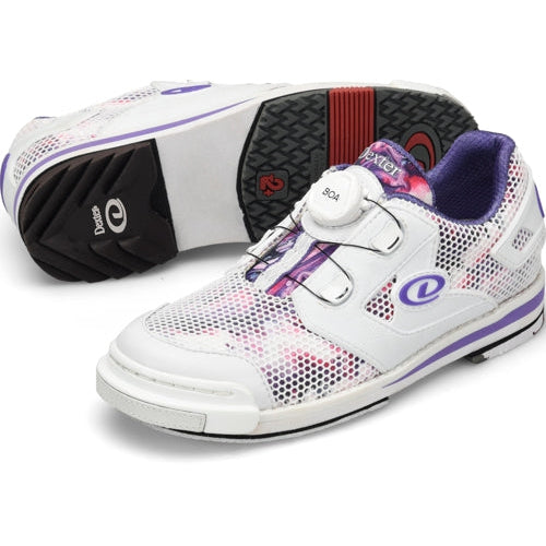 Dexter Womens SST 8 Power Frame BOA Bowling Shoes, White/Purple/Multi, Right Hand or Left Hand