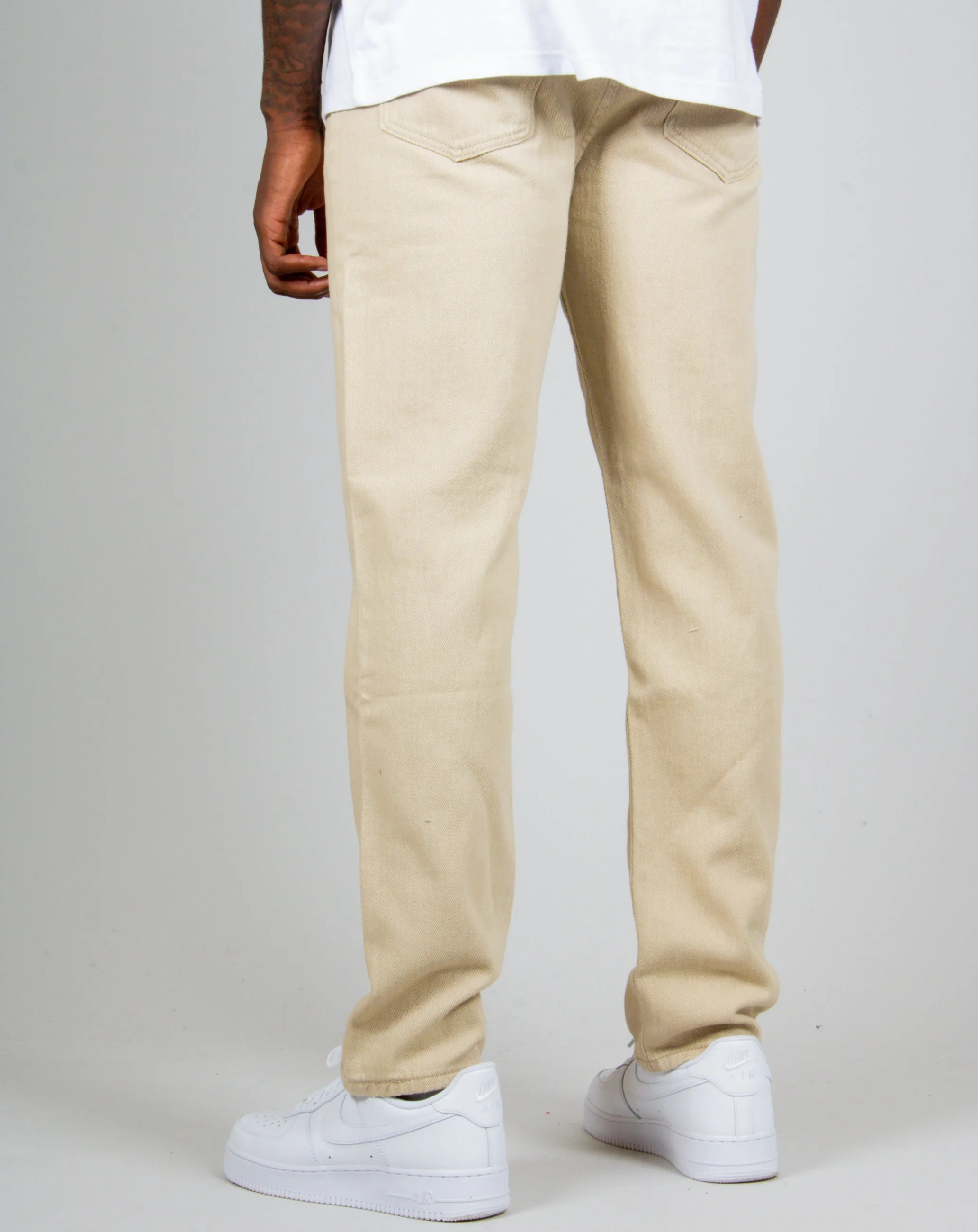 Ecru Straight Leg Jeans