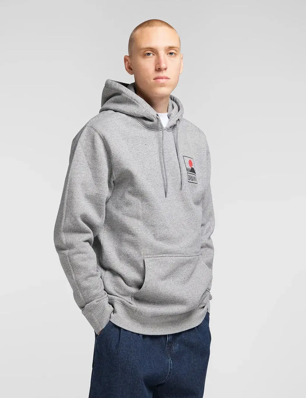 Edwin Sunset Mountain Fuji Hoodie Grey