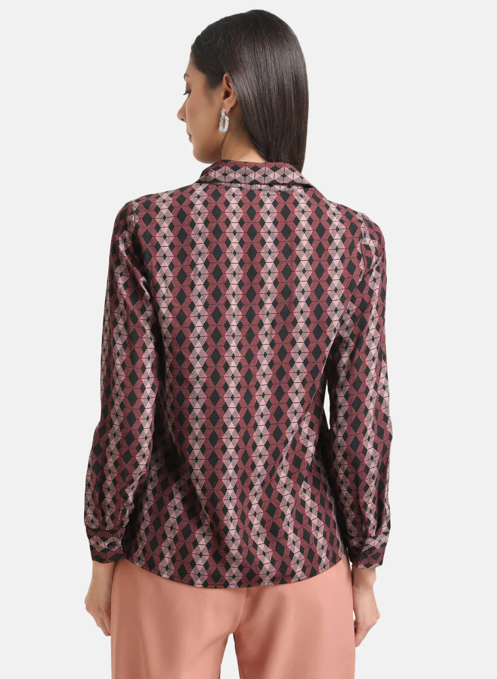 Embellished Pocket Flaps Printed Shirt with a Searchable Flair