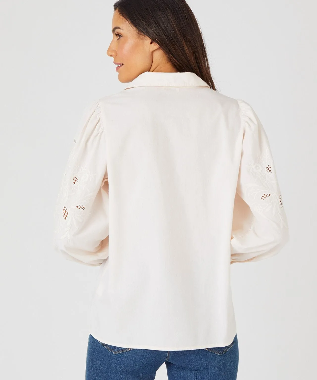 Embroidered Button Blouse