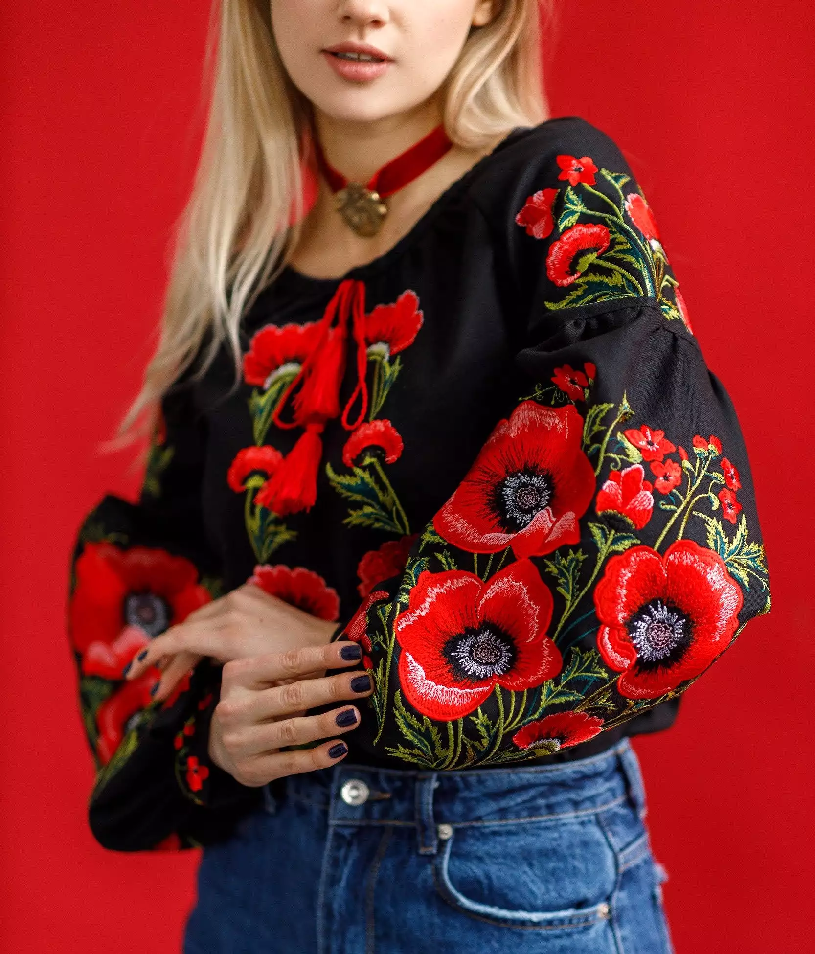 Embroidered Poppy Blouse with Stunning Design by [Brand Name]