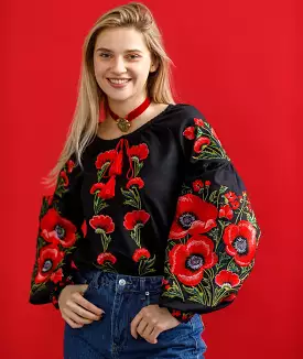 Embroidered Poppy Blouse with Stunning Design by [Brand Name]