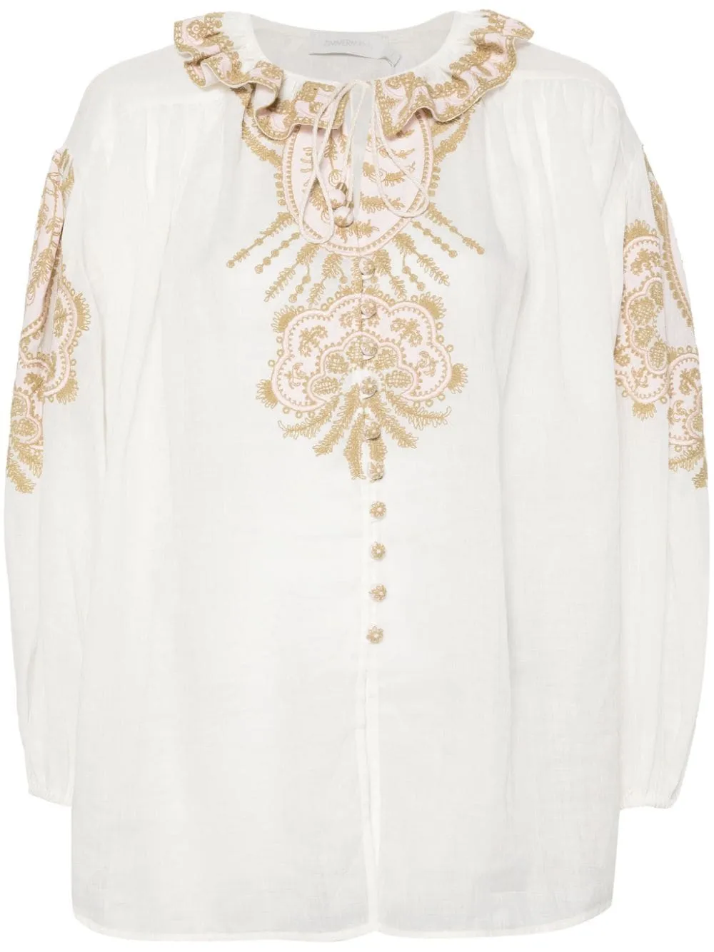 Embroidered Ramie Blouse