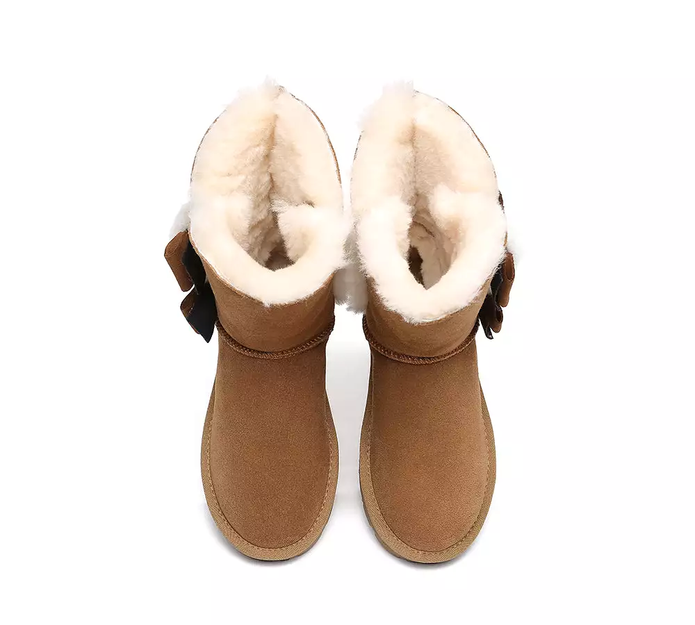 Everau Sheepskin Women's Eira Double Bow Boots