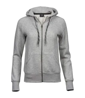 Fashionable Women's Heather Grey Zip Hoodie by Tee Jays