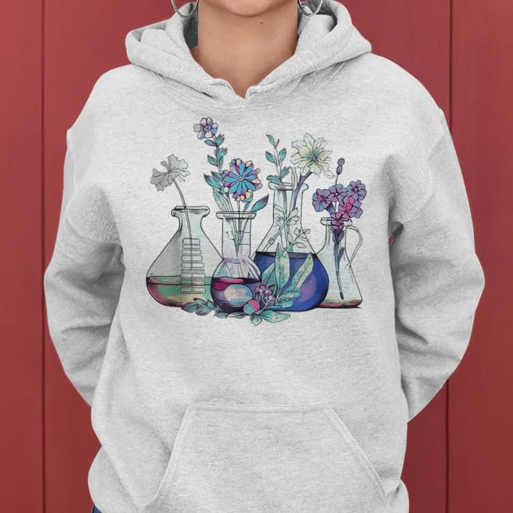 Floral Laboratory Chemistry Lab Scientist Lab Tech Women Hoodie