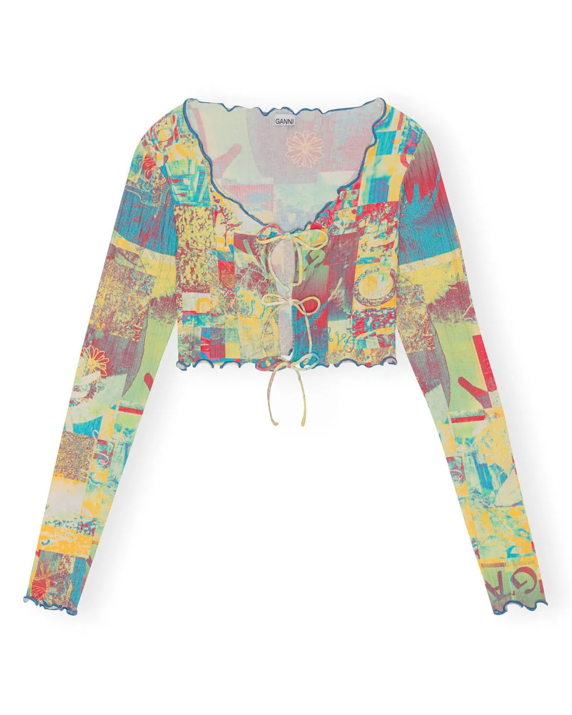 Ganni Multicolour Printed Crop Top