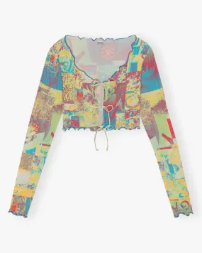 Ganni Multicolour Printed Crop Top