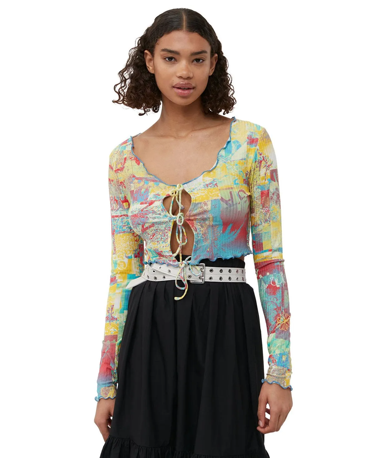 Ganni Multicolour Printed Crop Top