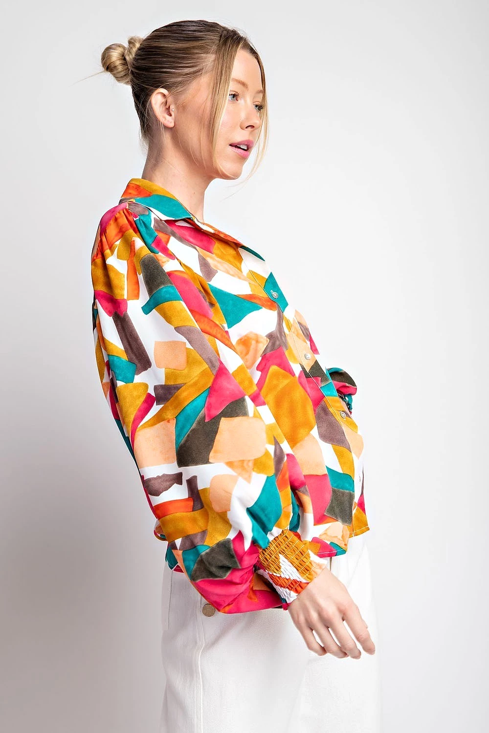 Geometric Print Blouse