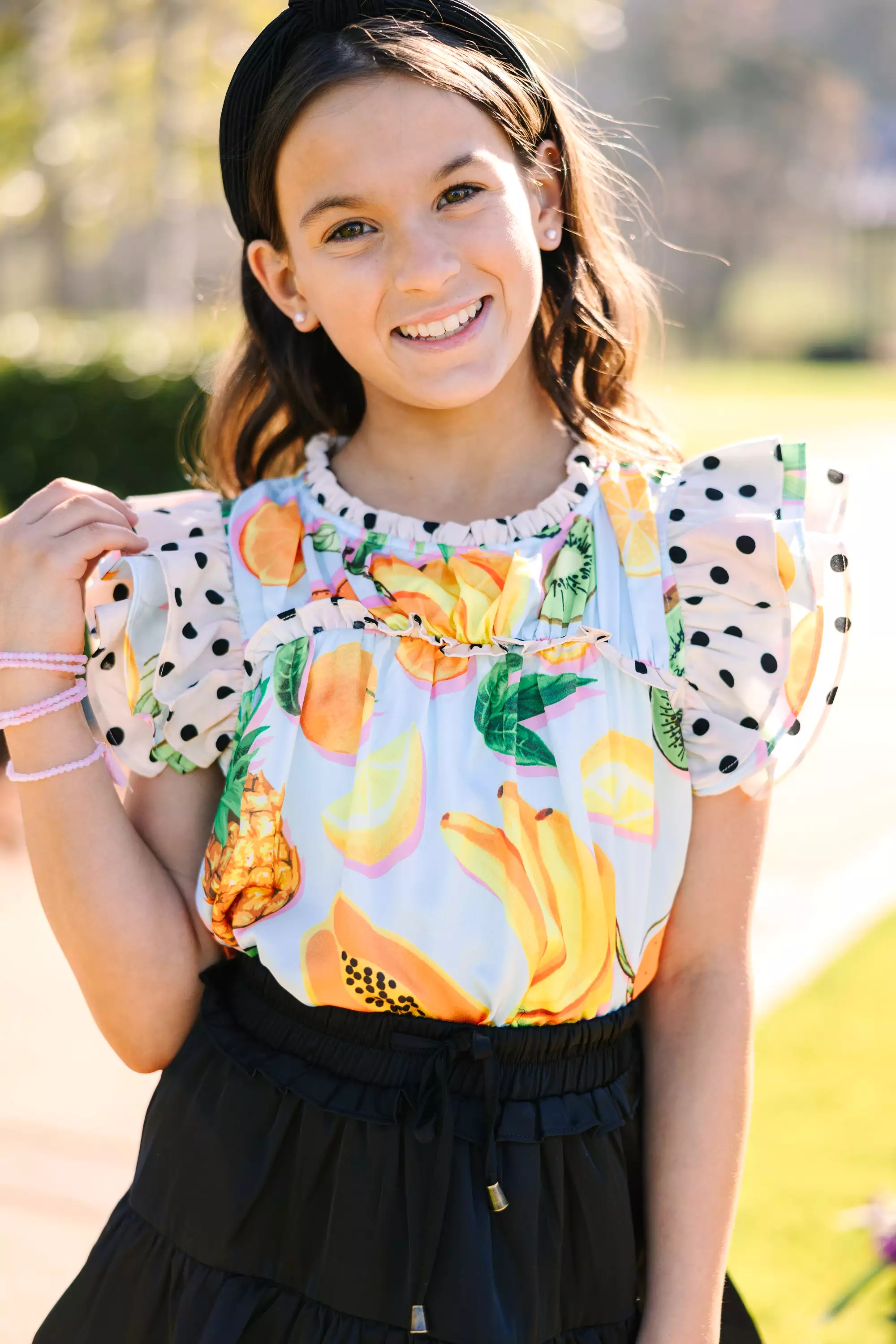 Girls Love Blue Printed Blouse