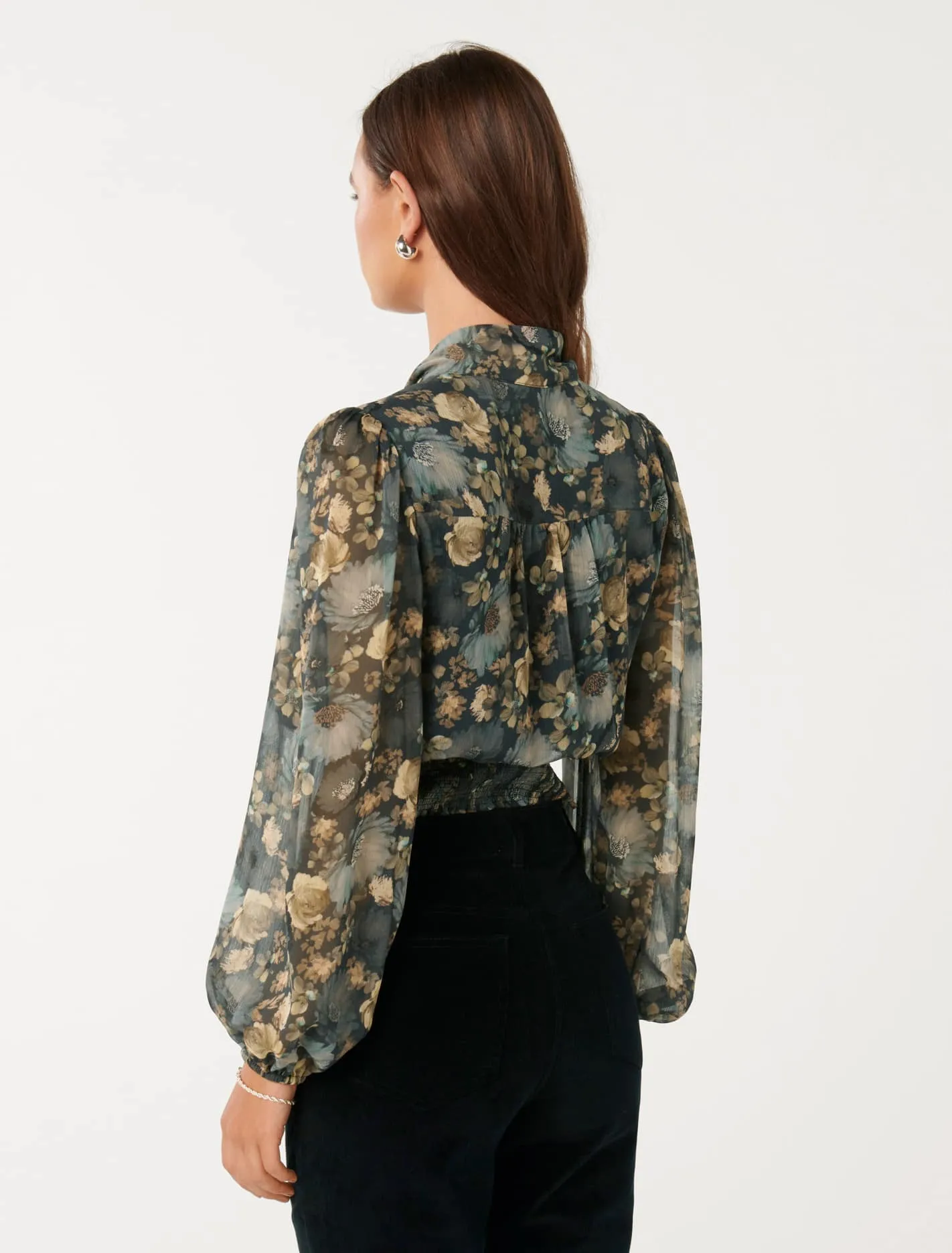 Printed Shirred Blouse - Gloria