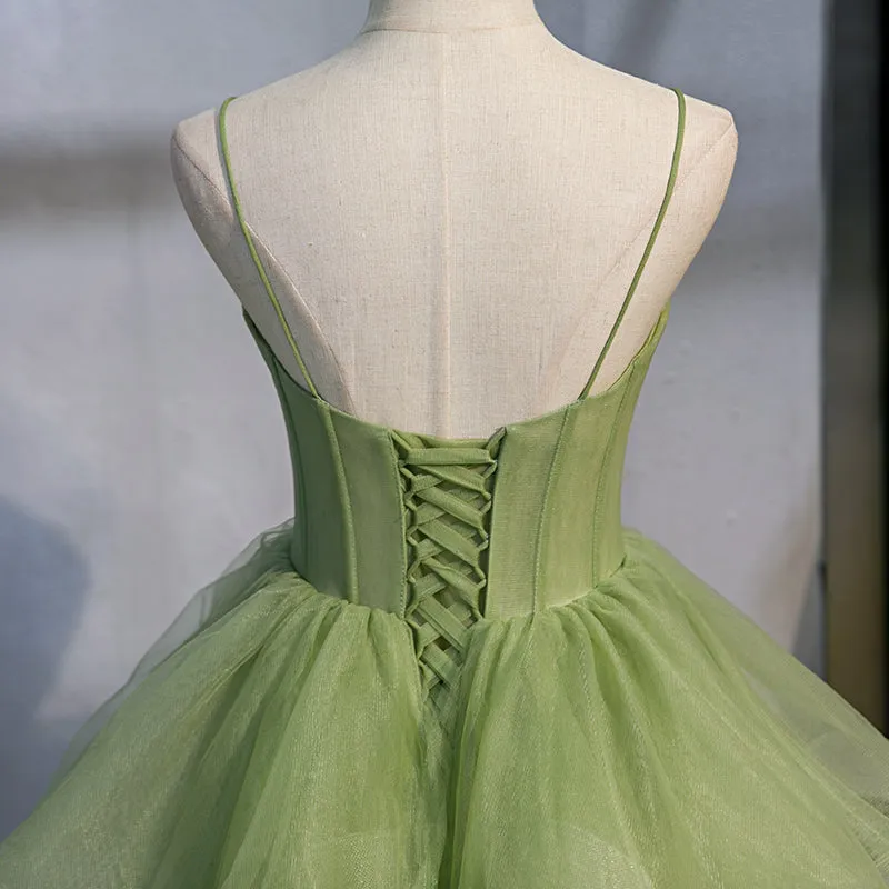 Exquisite Light Green Sweetheart Tulle Formal Dress, Sweet 16 Gown Quinceanera Dress