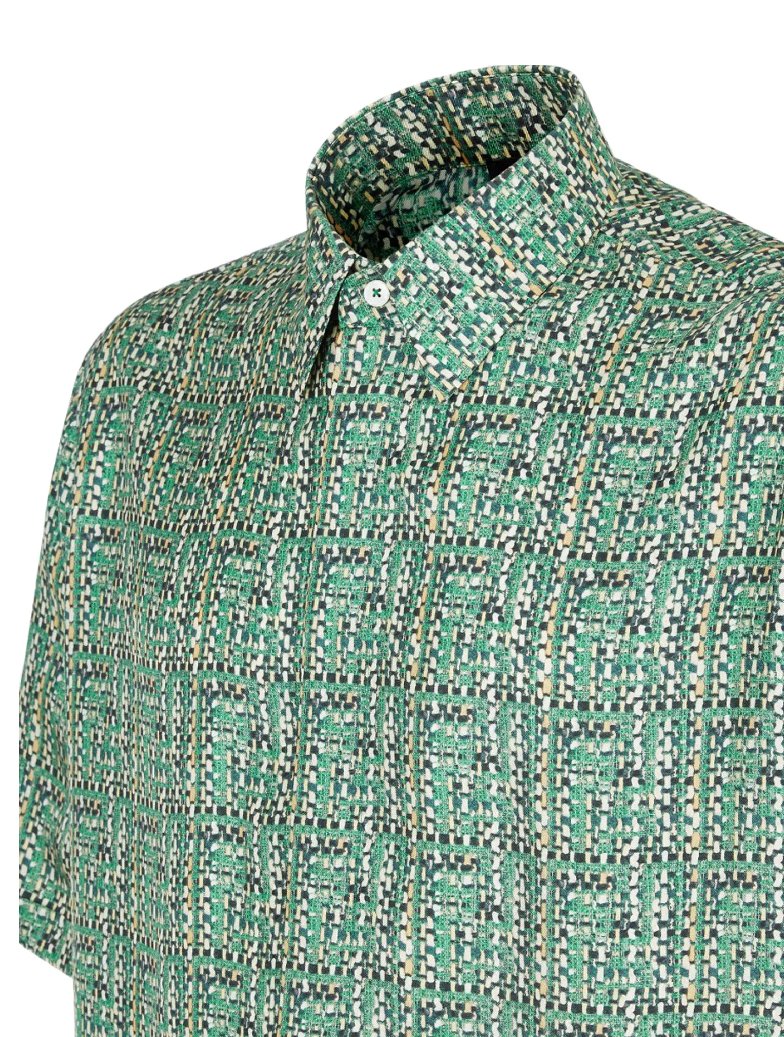 Green silk shirt with FF logo - Shop now