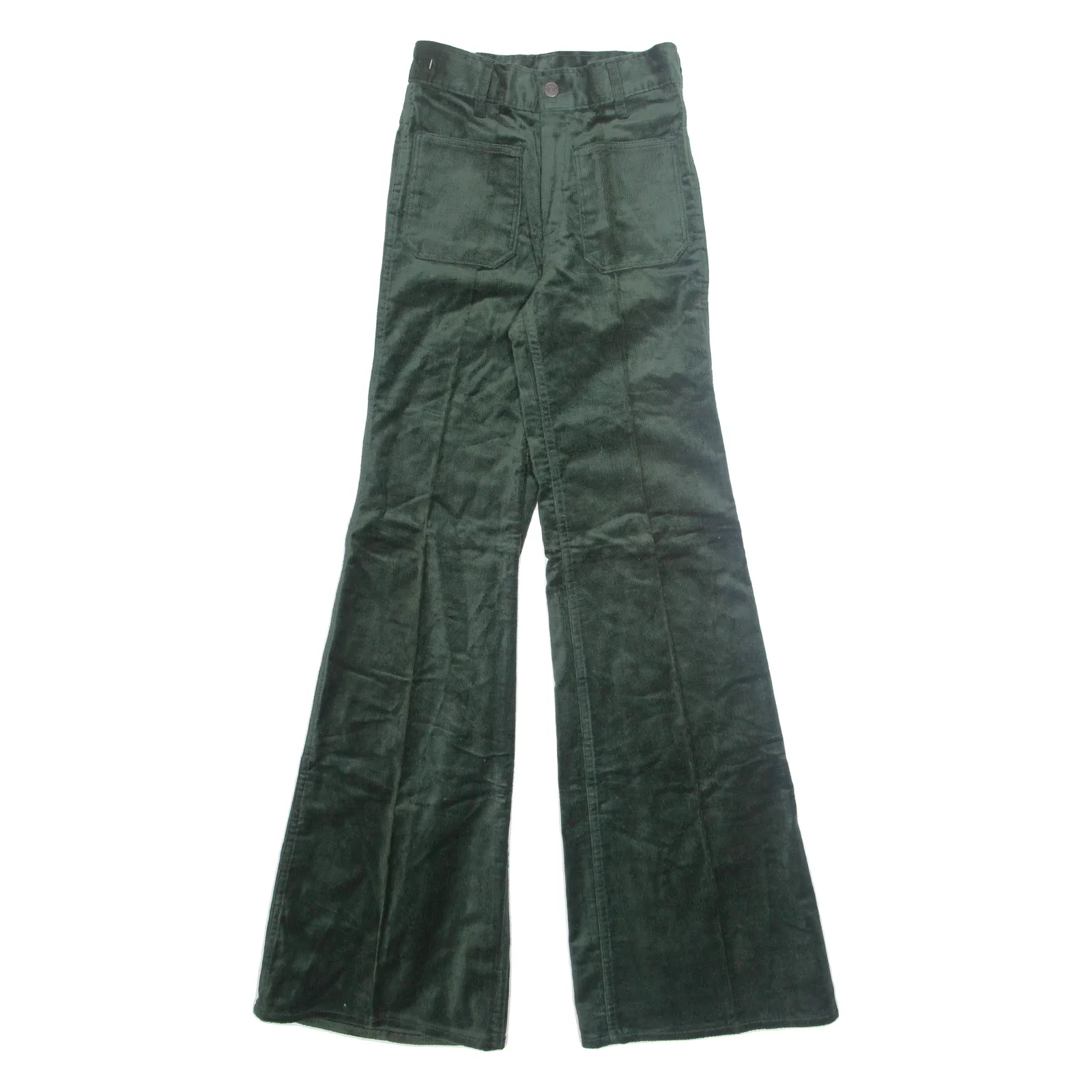 Green Slim Bootcut Women's Canvas Trousers W24 L34