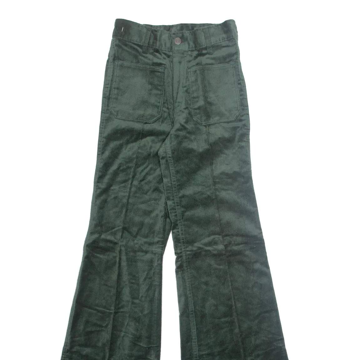 Green Slim Bootcut Women's Canvas Trousers W24 L34