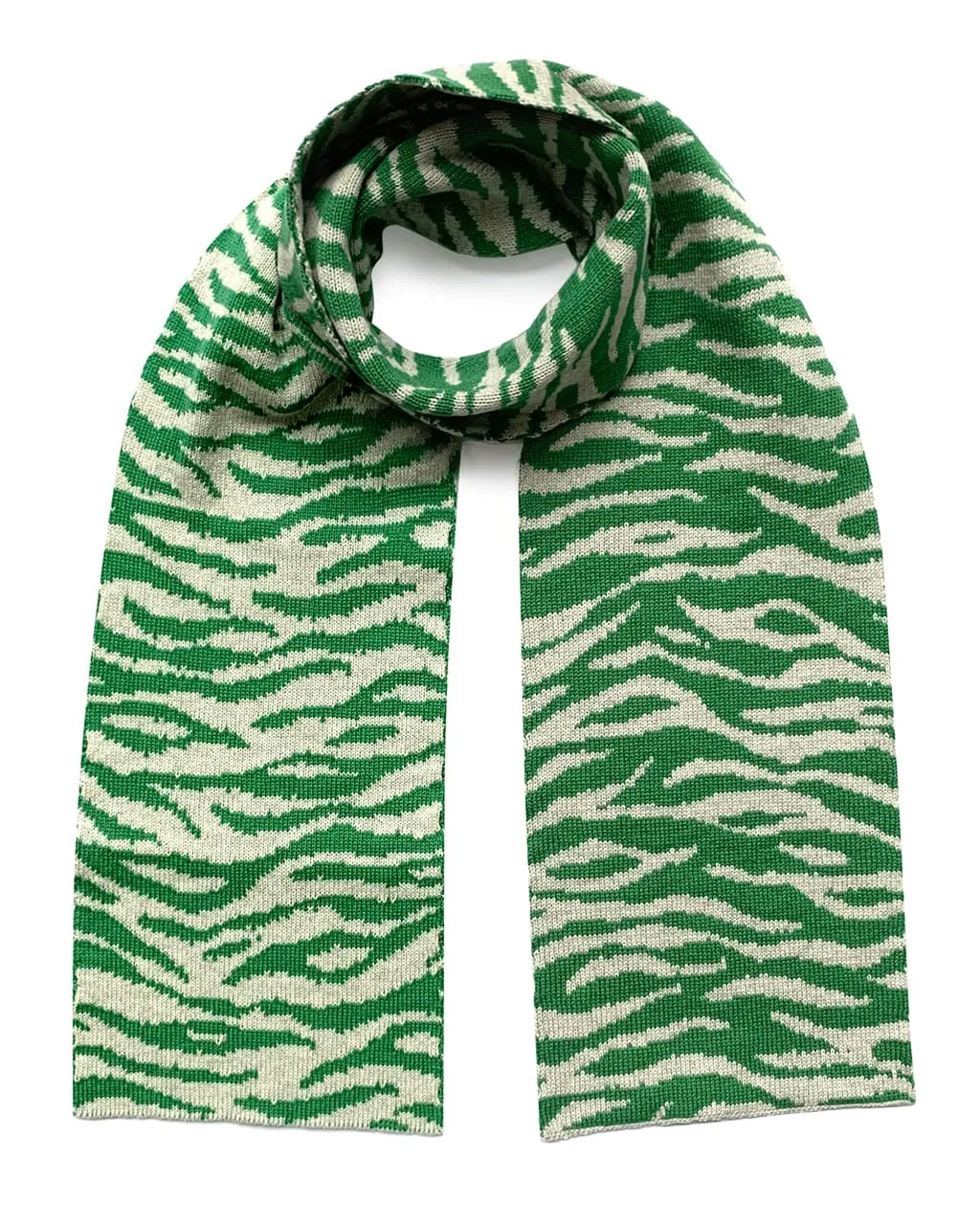 Green Tiger Wool and Cashmere Scarf