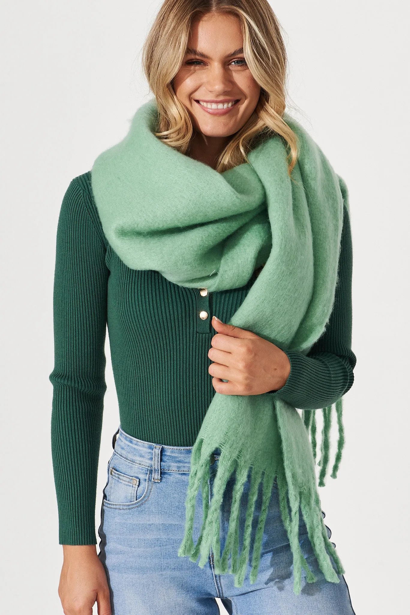 Green Zurich Knit Scarf