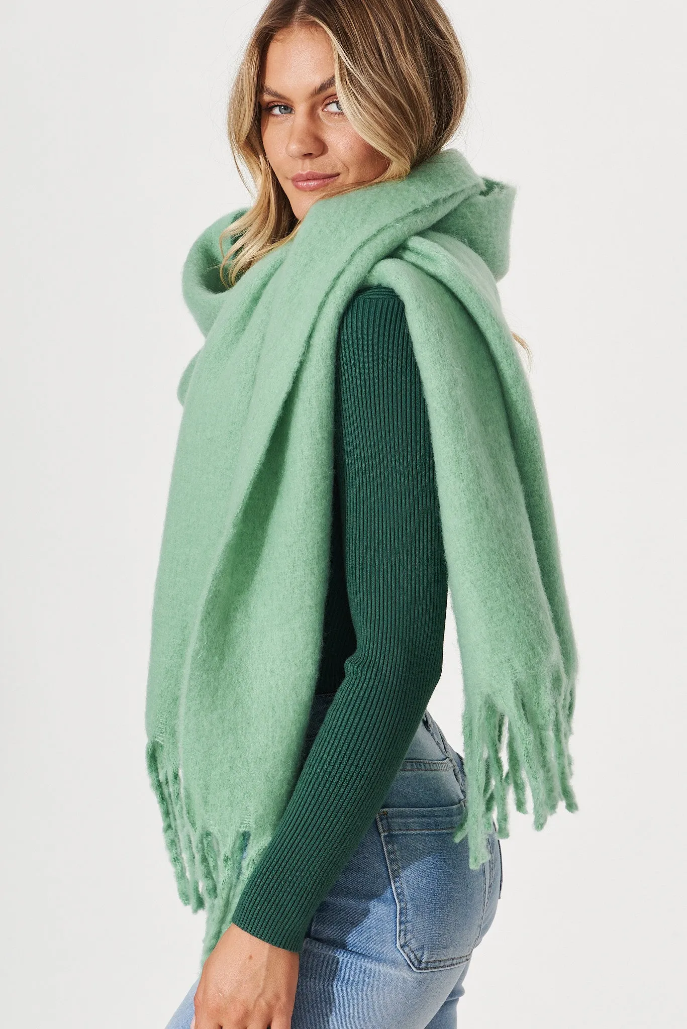 Green Zurich Knit Scarf