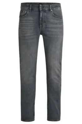 Grey Stretch Denim Slim-fit Jeans from Delaware