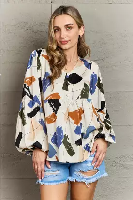 Hailey & Co Multi Colored Printed Blouse