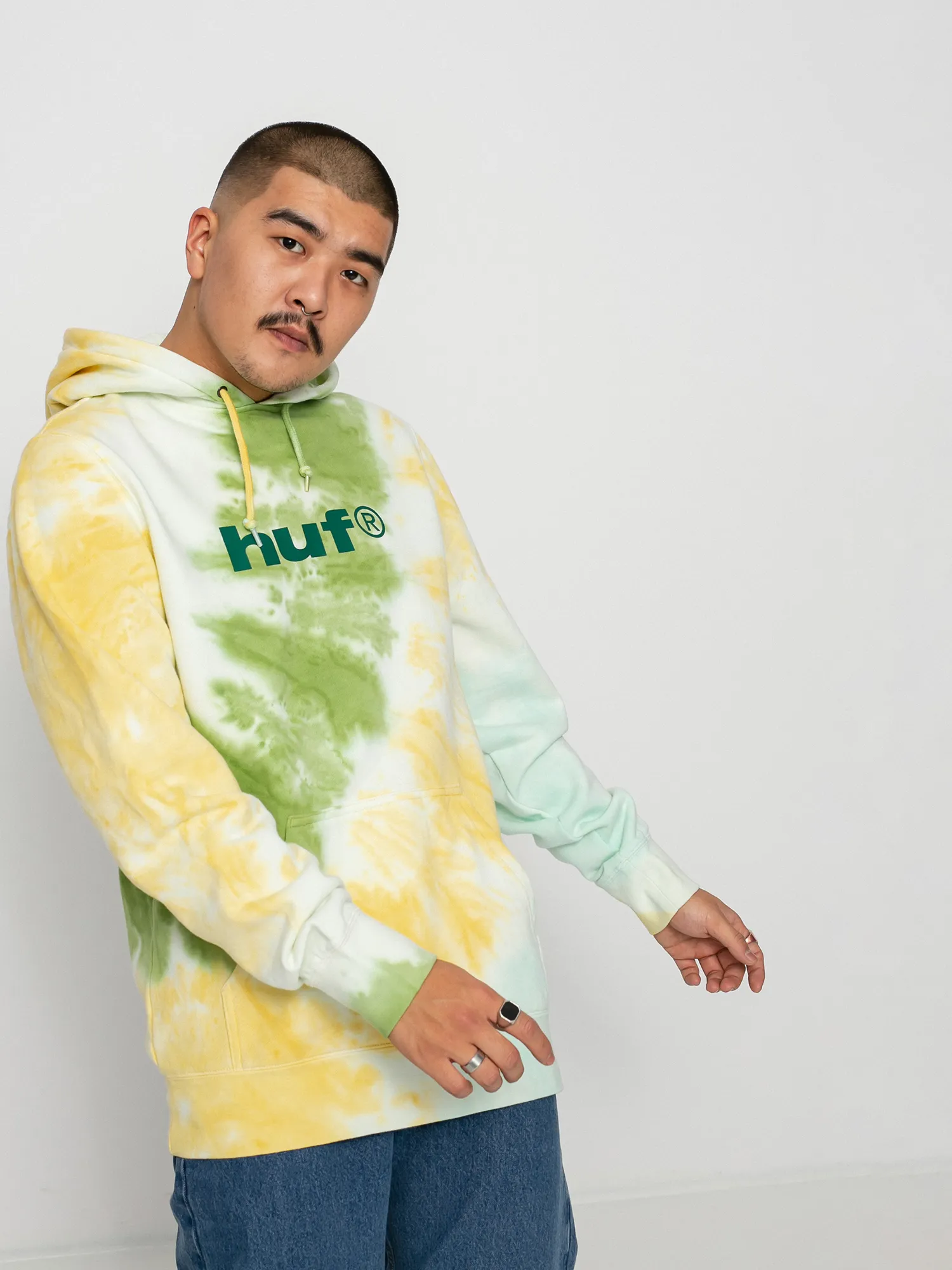 HUF Lo-Fi Tiedye Hoodie in Gold