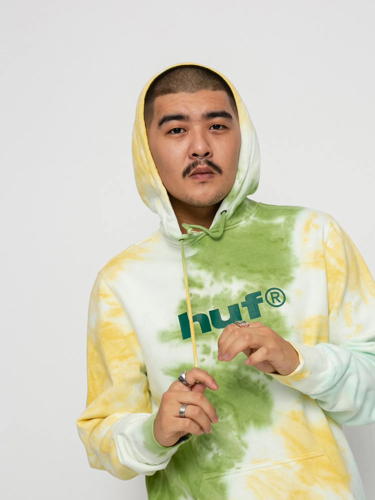 HUF Lo-Fi Tiedye Hoodie in Gold