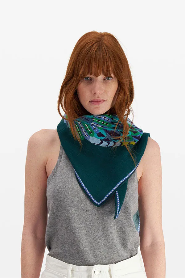 Inoui Editions EMERALD SQUARE WOOL SCARF