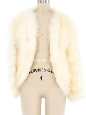 Ivory Marabou Feather Jacket