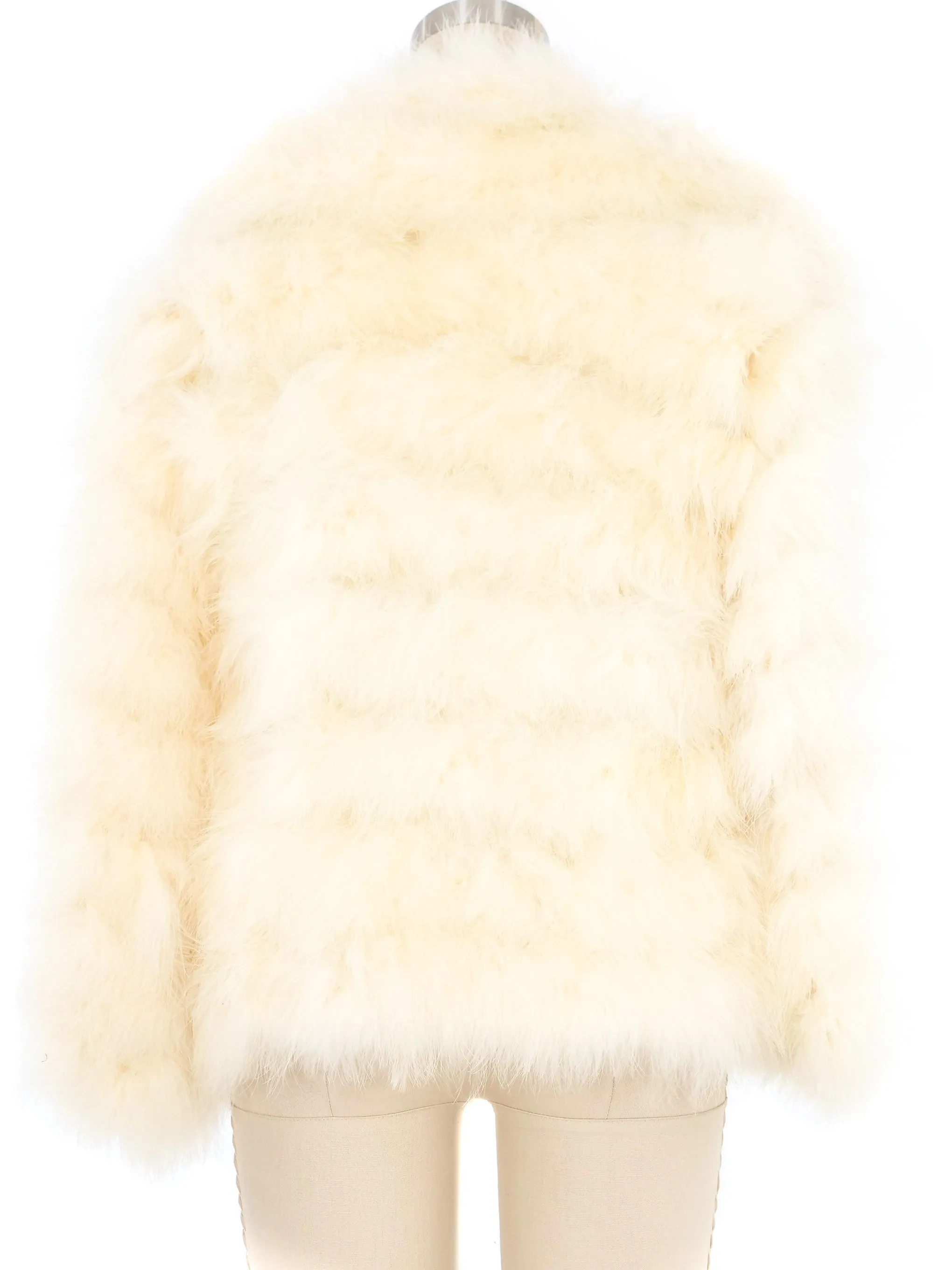 Ivory Marabou Feather Jacket