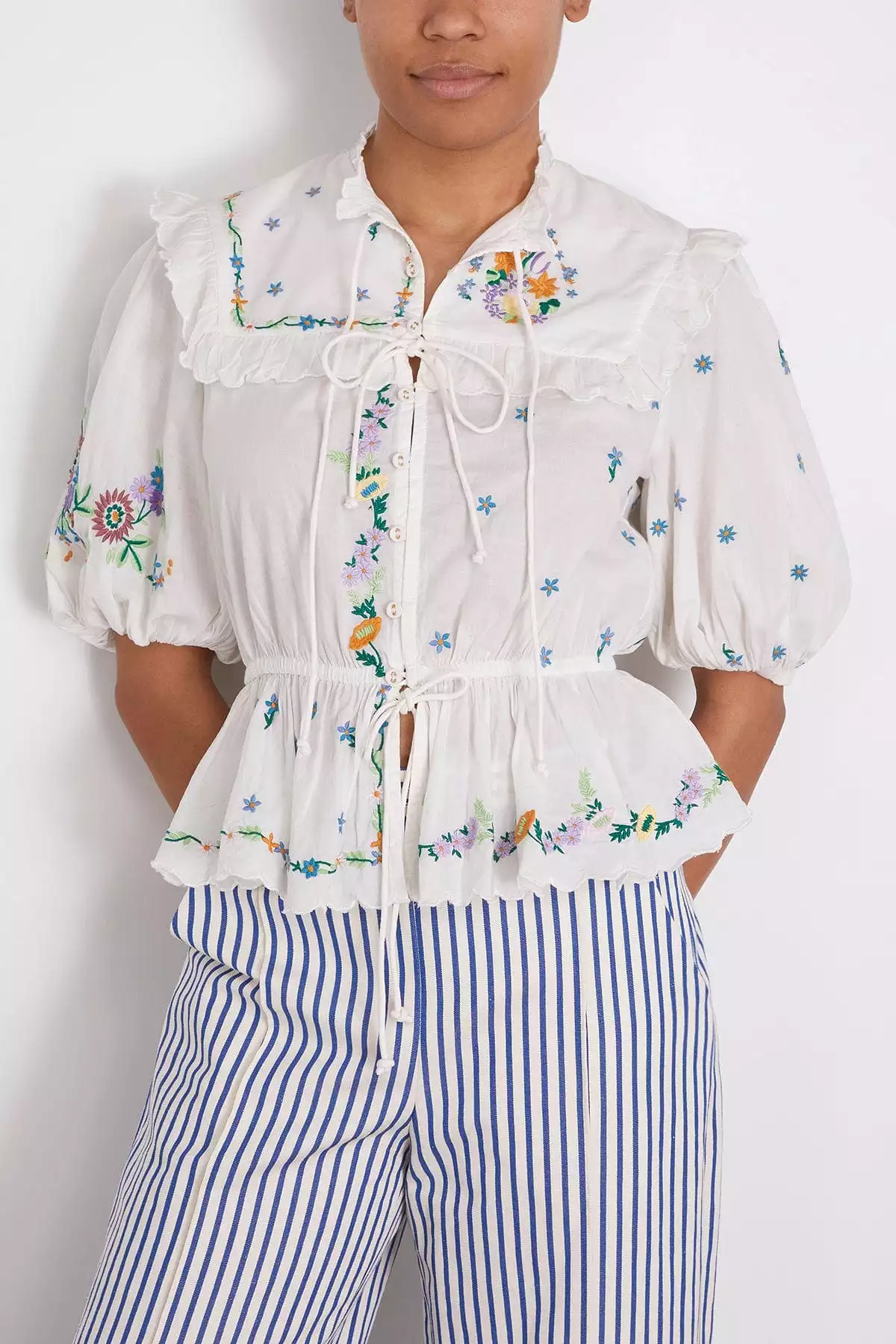 Ivory Willa Embroidered Blouse