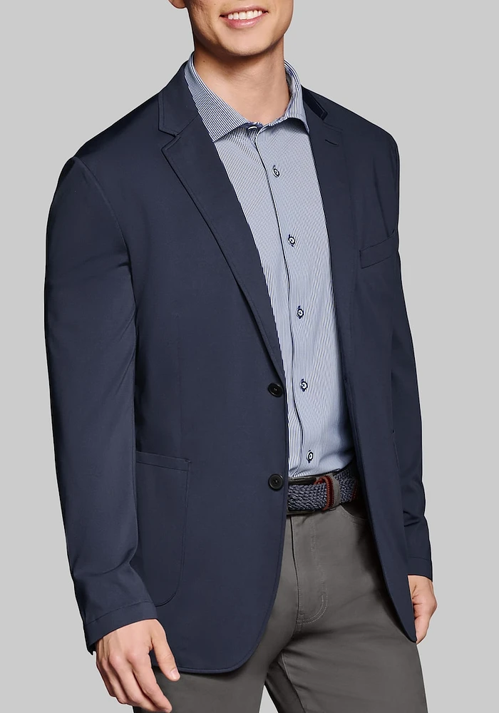 Johnston Murphy Tailored Fit XC Flex Knit Blazer Jos. Bank Blue Navy