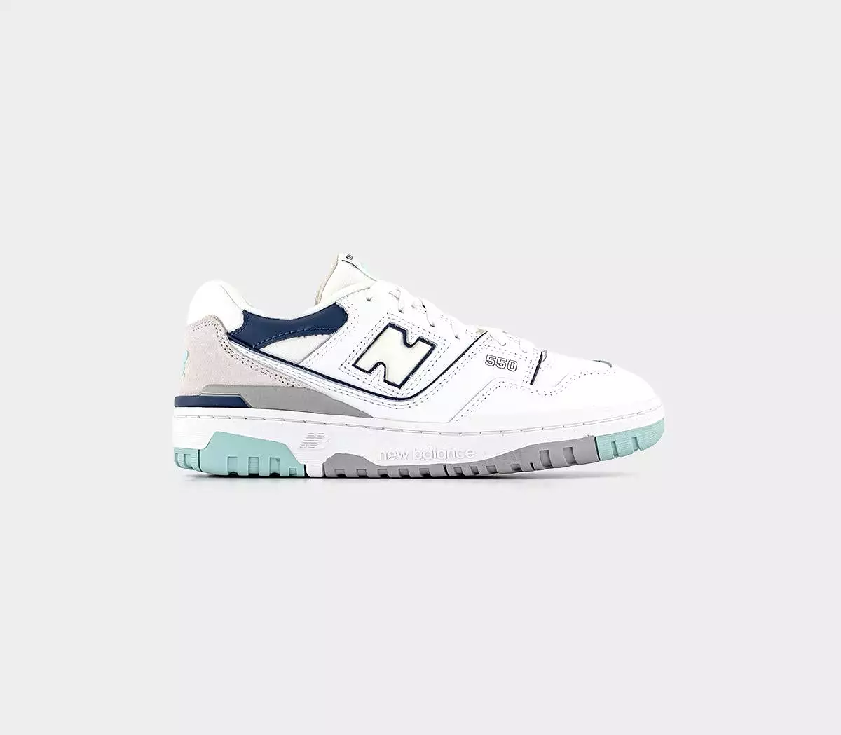 Kids New Balance BB550 Gs White Grey Blue Trainers - Children's New Balance BB550 Gs Sneakers in White Grey Blue