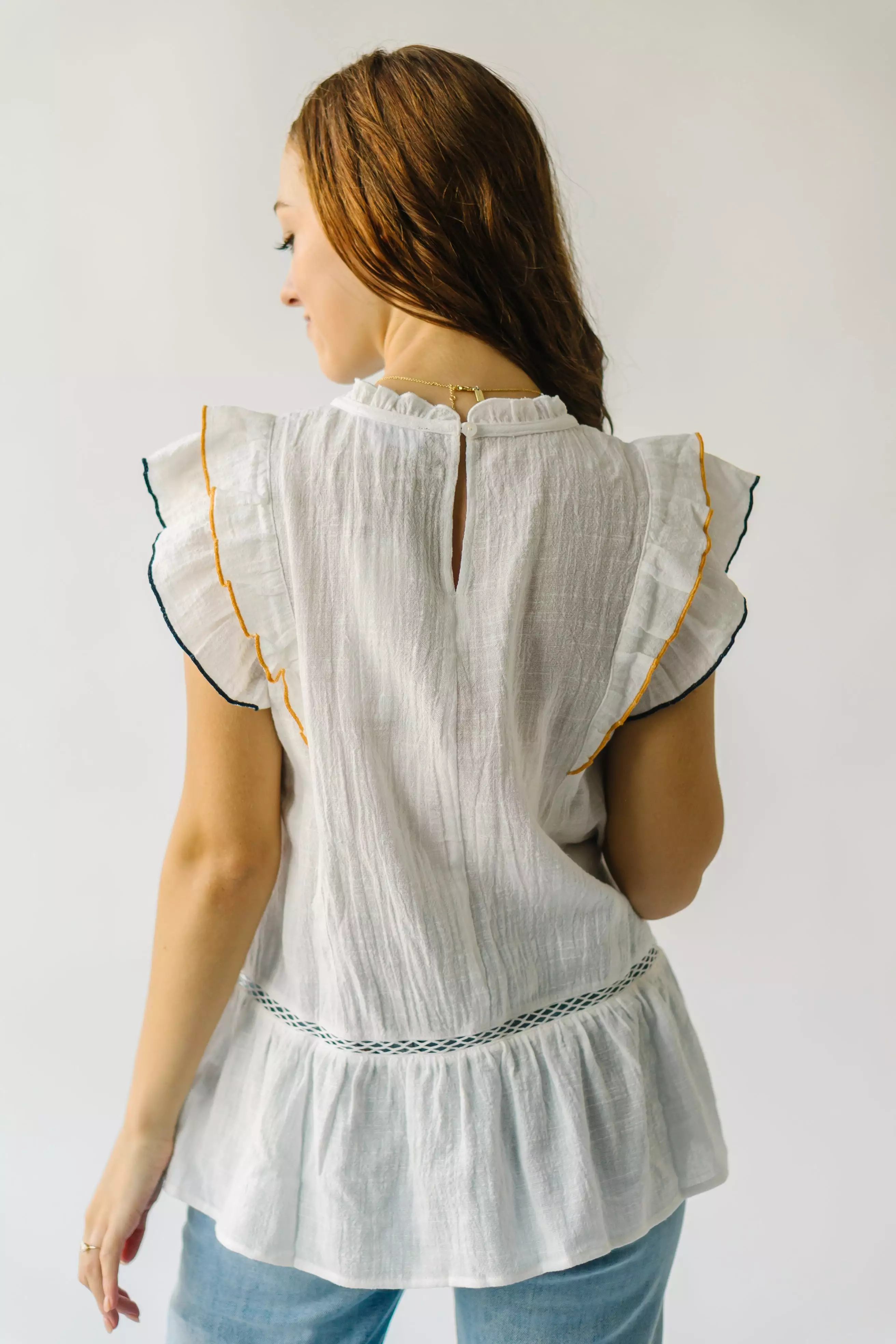 Kimmell White Embroidered Blouse - Buy Now